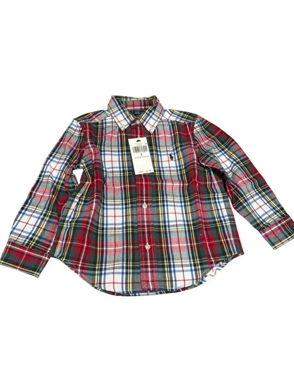 Polo Ralph Lauren Boys Plaid Long Sleeve Button-Down Shirt Size 3 NEW